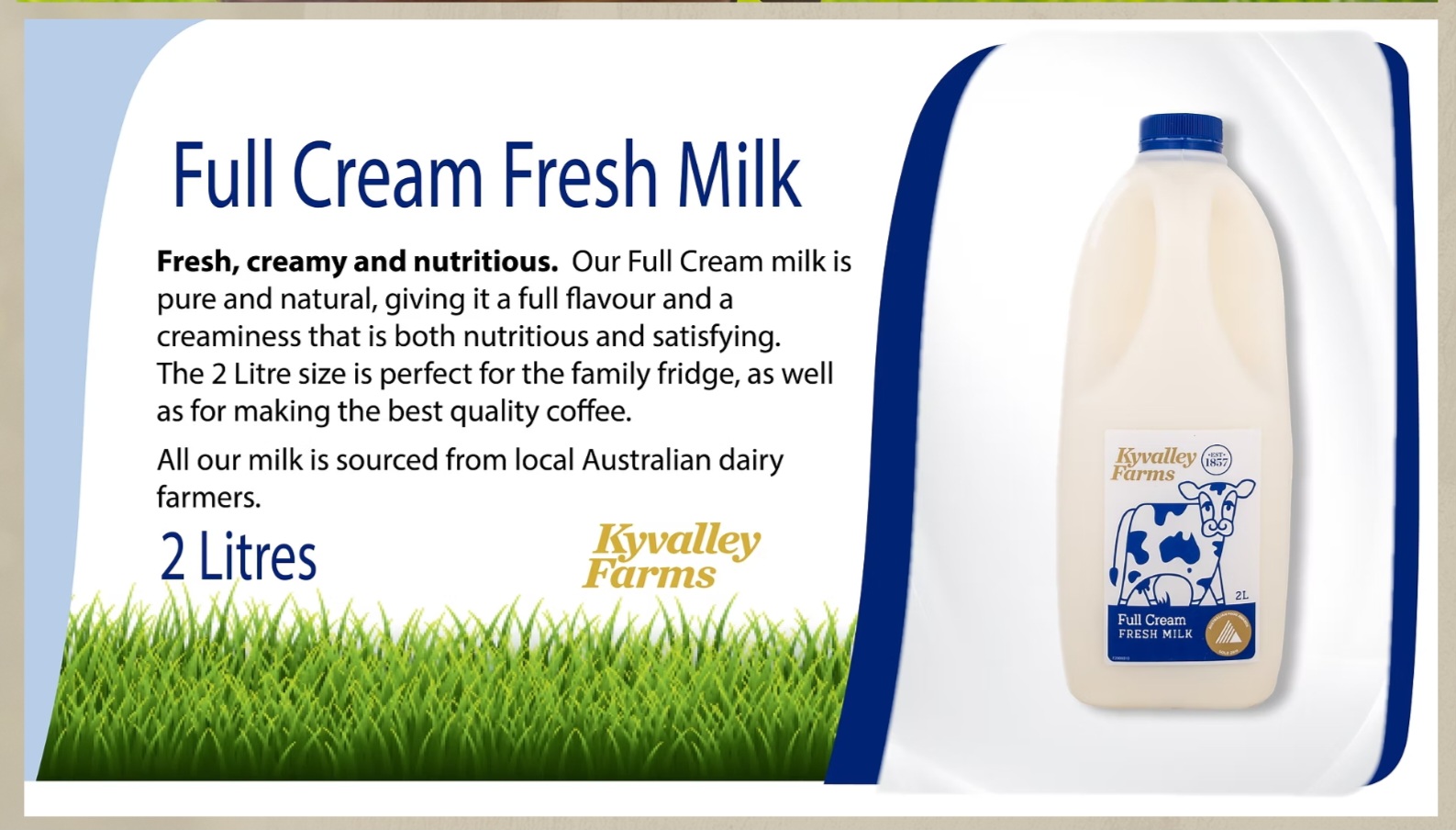 Kyvalley-label Kyvalley Farms full cream milk 2L - Image 1